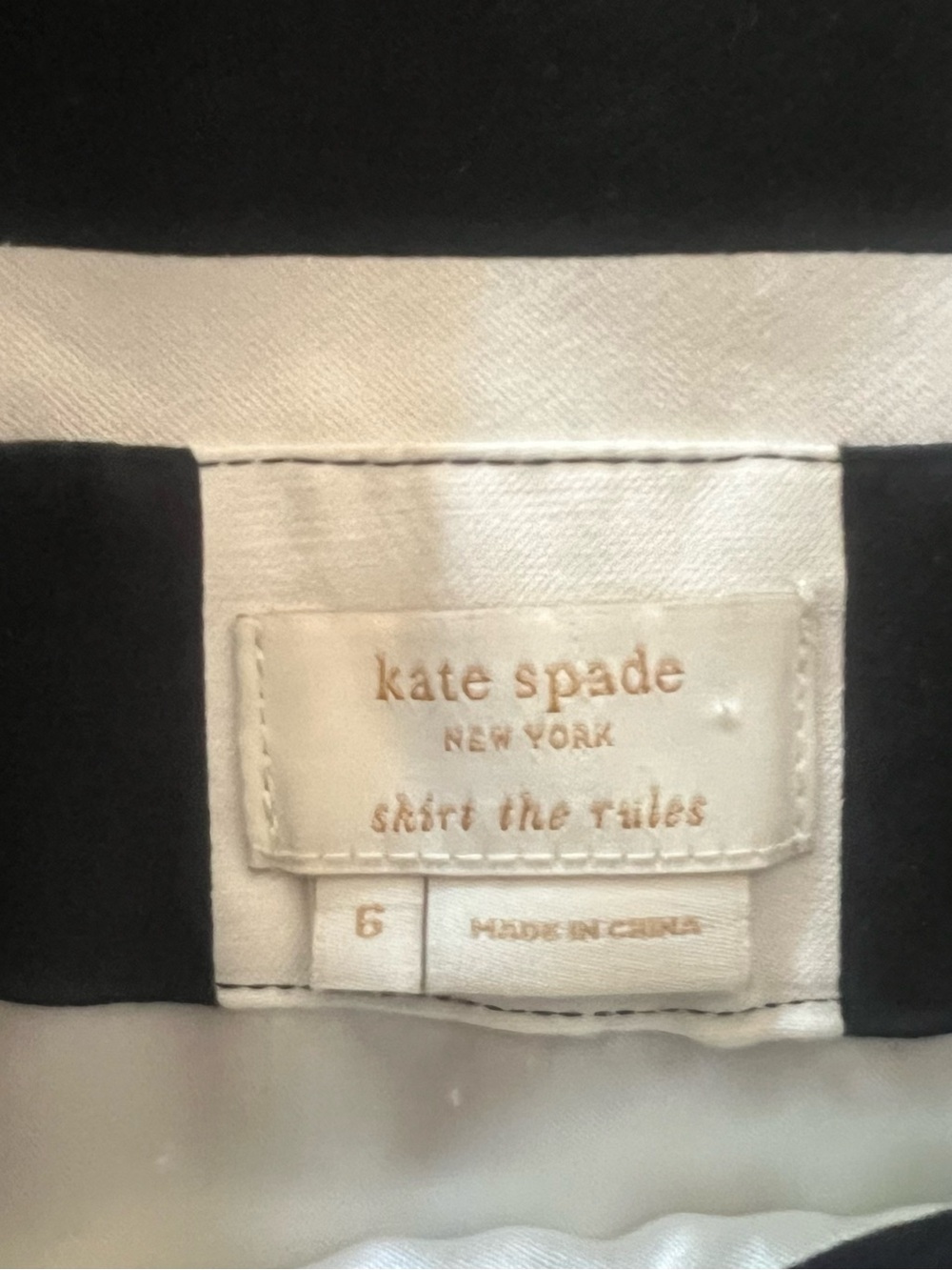 Kate Spade Classic Black & White Striped A-Line Skirt - Picture 9 of 10